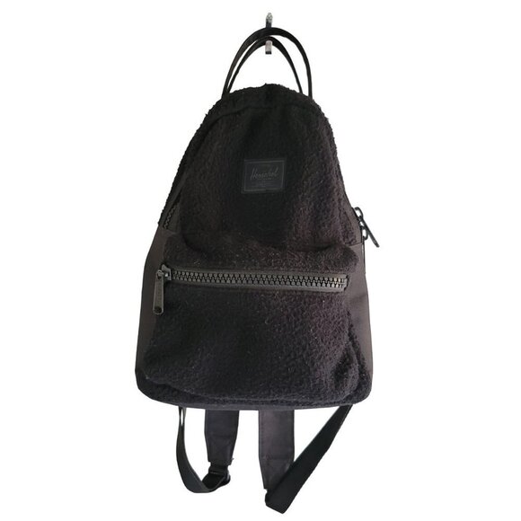 Herschel Supply Company Handbags - HERSCHEL Nova Mini Sherpa Black Fleece Backpack